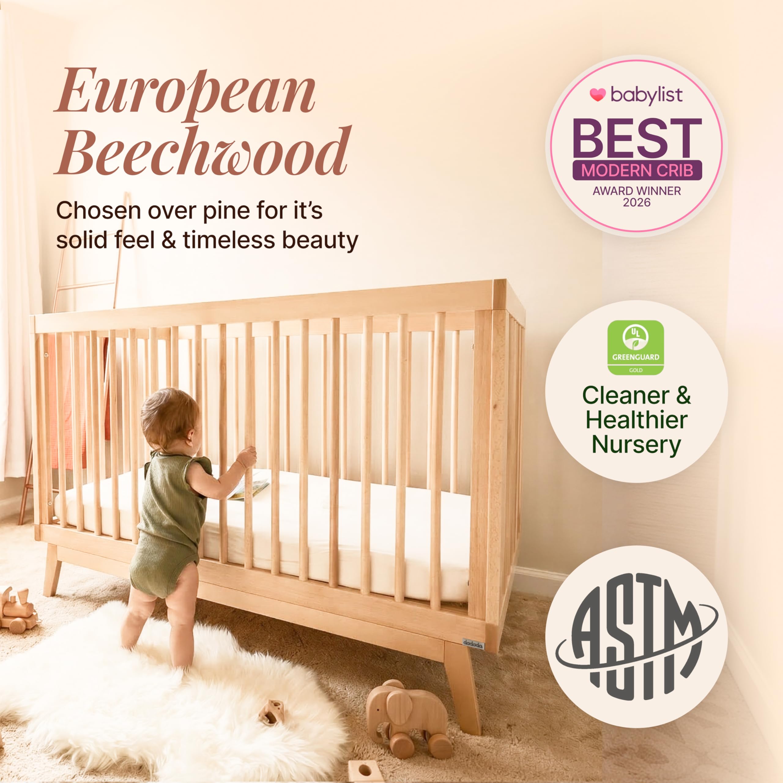Amazon.co.jp: dadada Baby Soho 3-in-1 コンバーチブル 木製ベビー